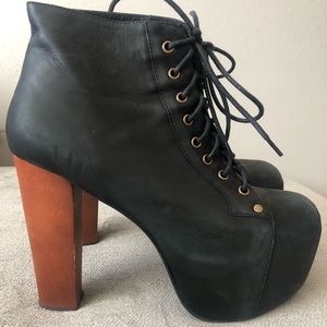 Jeffrey Campbell “Lita”- Black Distressed Leather